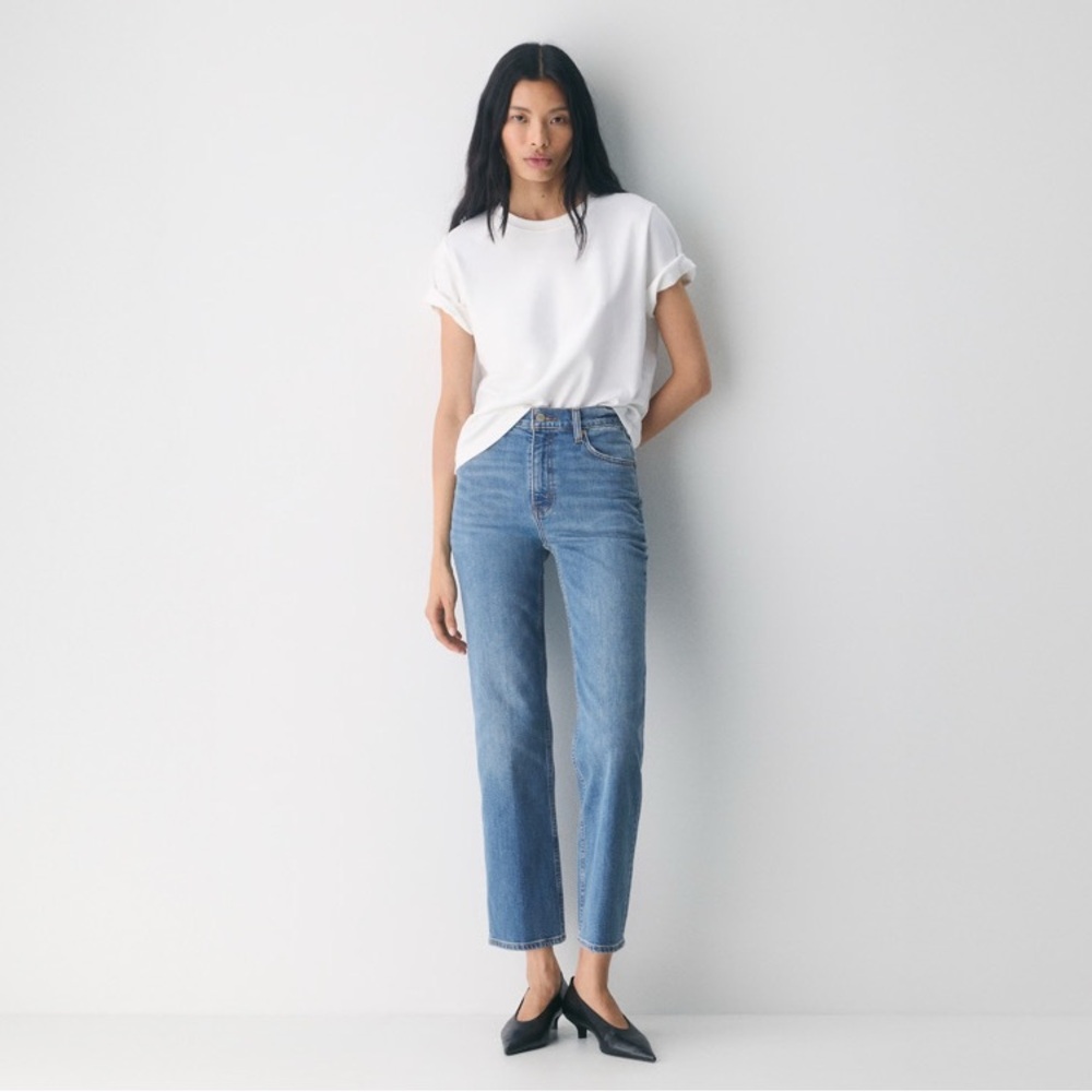 Denim Forum Women's Straight Leg Jeans in Light Blue